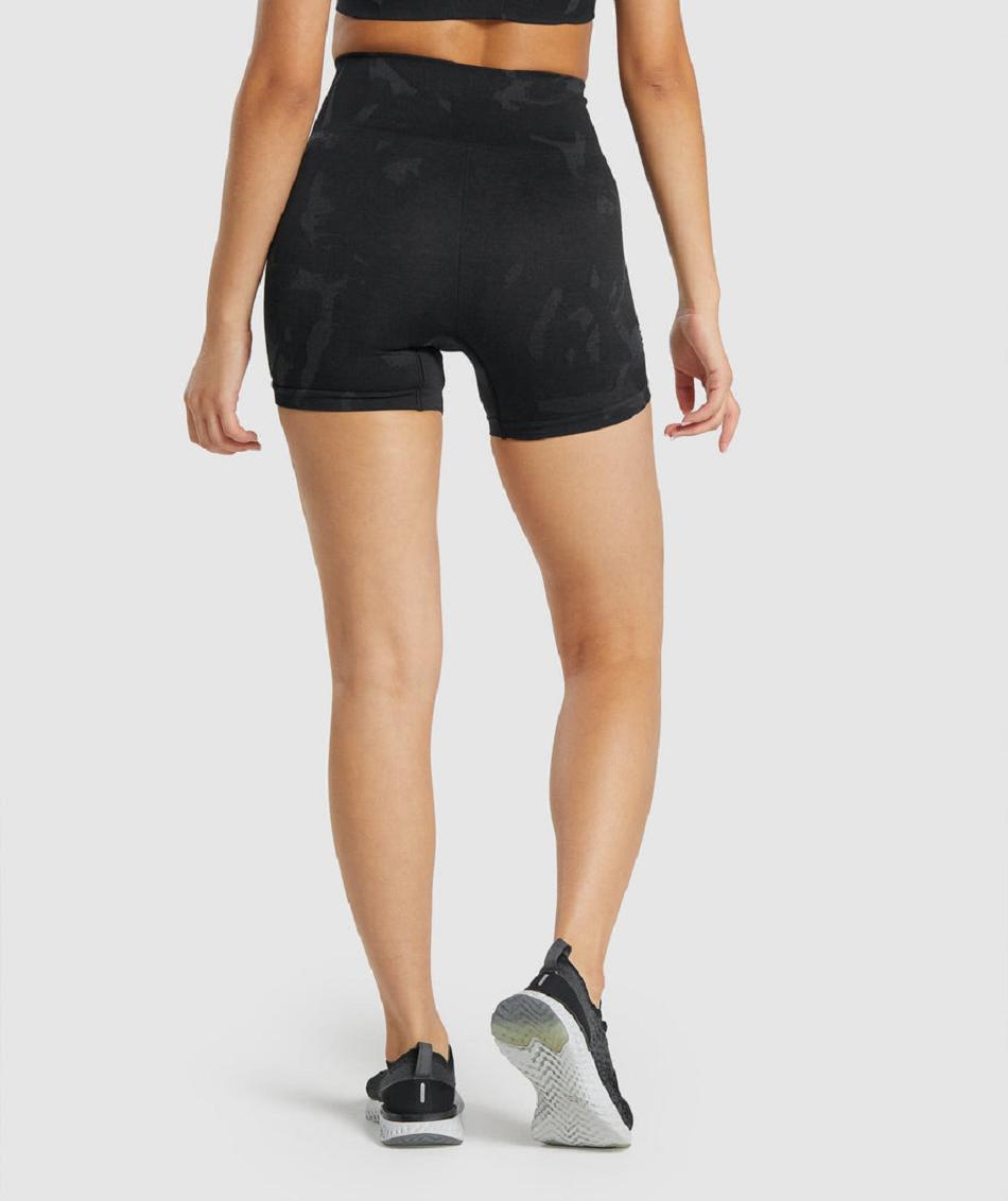 Pantalones Cortos Gymshark Adapt Camo Seamless Mujer Negras | CO 2781QMA